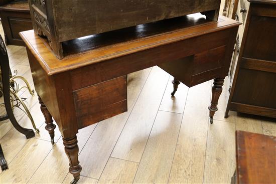A Victorian mahogany kneehole desk W. 117cm